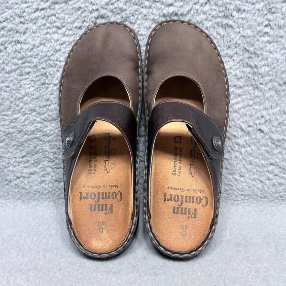 Finn Comfort Stanford Womens Size 9-9.5 Wide Mary Jane Slide Brown Leather - Picture 5 of 10